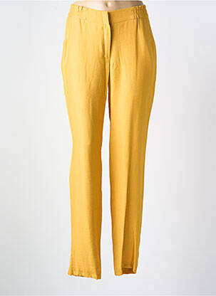 Pantalon slim talie elastică mărime normală galben MERI & ESCA femeie