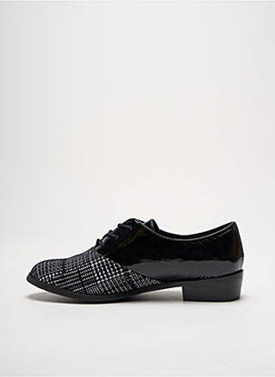 Derby-uri material neted toc plat până la 3 cm negru METAMORF'OSE femeie