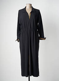 Rochie lungă croială cambrată mâneci 3/4 negru INDIES femeie