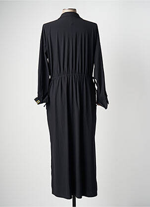 Rochie lungă țesătură poplin mâneci 3/4 negru INDIES femeie