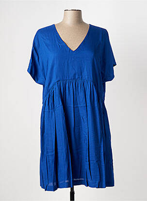 Rochie midi mâneci scurte mâneci scurte albastru INDIES femeie