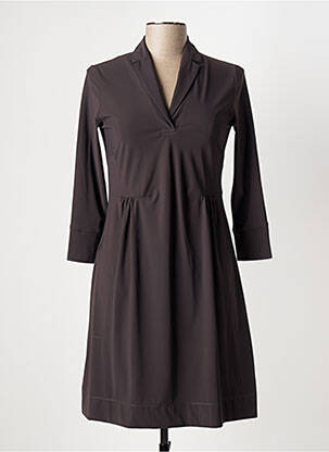 Rochie midi mâneci 3/4 mâneci 3/4 gri INDIES femeie