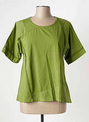 Tricou croială cambrată mâneci scurte verde HIGH femeie