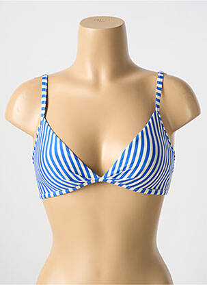 Sutien de costum de baie elasticitate top triunghiuri albastru CYELL femeie