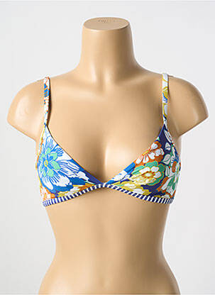Sutien de costum de baie elasticitate top triunghiuri albastru CYELL femeie