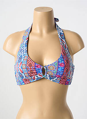 Sutien de costum de baie elasticitate top triunghiuri albastru CYELL femeie