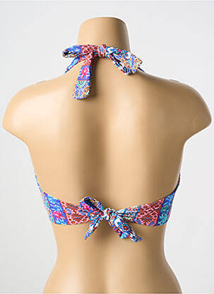 Sutien de costum de baie elasticitate top triunghiuri albastru CYELL femeie