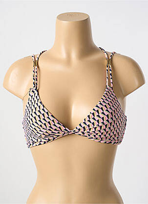 Sutien de costum de baie elasticitate top triunghiuri roz CYELL femeie
