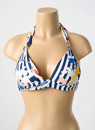 Sutien de costum de baie elasticitate top sutien push-up albastru CYELL femeie