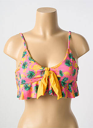 Sutien de costum de baie elasticitate top triunghiuri roz PALMACEA femeie