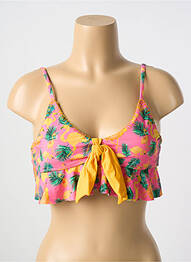 Sutien de costum de baie elasticitate top triunghiuri roz PALMACEA femeie