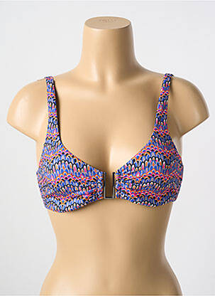 Sutien de costum de baie elasticitate sutien cupe întregi cu decolteu înalt albastru CYELL femeie