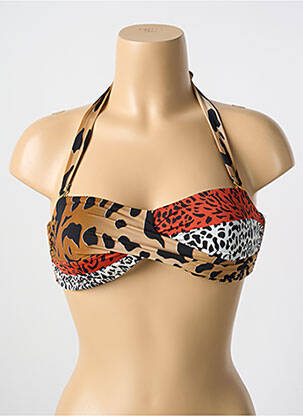 Sutien de costum de baie elasticitate top sutien modelat maro MIRADONNA femeie
