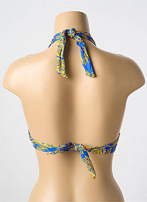 Sutien de costum de baie elasticitate top triunghiuri albastru CYELL femeie