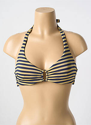 Sutien de costum de baie elasticitate sutien cupe întregi cu decolteu înalt auriu CYELL femeie