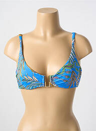 Sutien de costum de baie elasticitate sutien cupe întregi cu decolteu înalt albastru CYELL femme