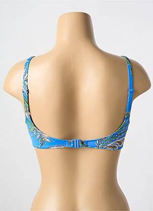 Sutien de costum de baie elasticitate sutien cupe întregi cu decolteu înalt albastru CYELL femeie