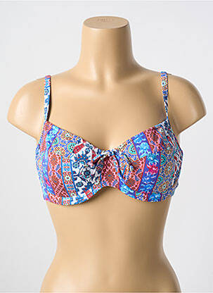 Sutien de costum de baie elasticitate sutien cupe întregi cu decolteu înalt albastru CYELL femeie