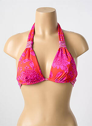 Sutien de costum de baie elasticitate top triunghiuri roz CYELL femeie