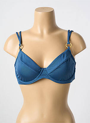 Sutien de costum de baie elasticitate sutien cupe întregi cu decolteu înalt albastru MIRADONNA femme