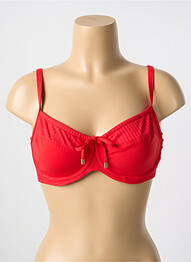 Sutien de costum de baie elasticitate sutien cupe întregi cu decolteu înalt roșu CYELL femme