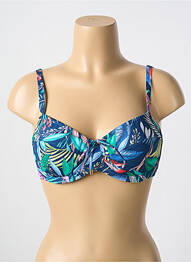 Sutien de costum de baie elasticitate sutien cupe întregi cu decolteu înalt albastru CYELL femme