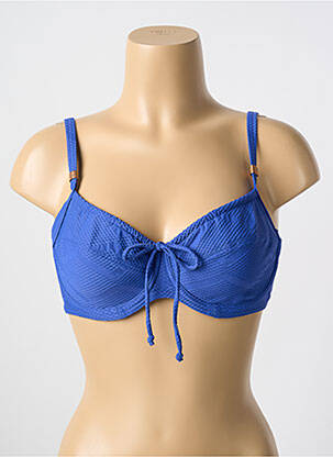 Sutien de costum de baie elasticitate sutien cupe întregi cu decolteu înalt albastru CYELL femeie