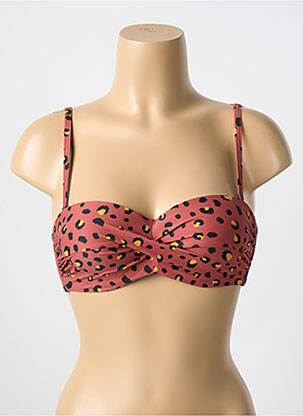 Sutien de costum de baie bretele elastice detașabile top sutien modelat maro CYELL femeie