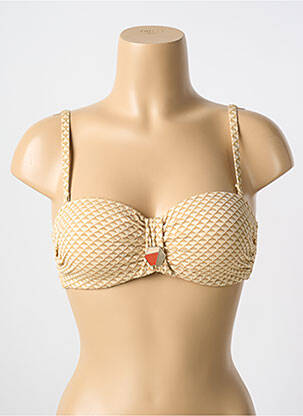 Sutien de costum de baie elasticitate top sutien modelat bej CYELL femeie