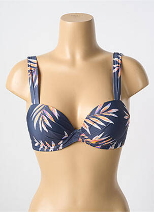 Sutien de costum de baie bretele elastice top sutien push-up albastru CYELL femeie
