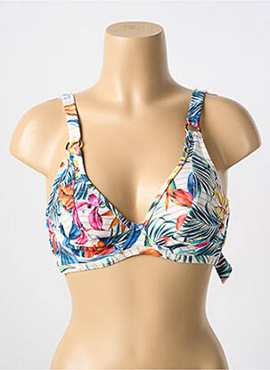Sutien de costum de baie elasticitate sutien cupe întregi cu decolteu înalt alb CYELL femeie