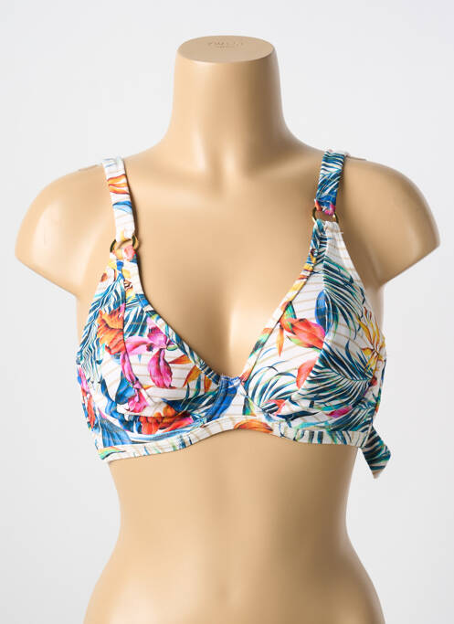 Sutien de costum de baie elasticitate sutien cupe întregi cu decolteu înalt alb CYELL femme