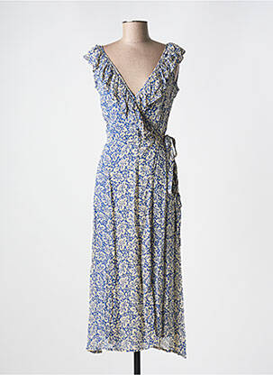 Rochie midi imprimeu floral fără mâneci albastru PETITE MENDIGOTE femeie