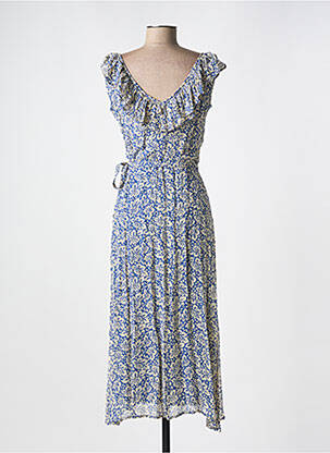 Rochie midi imprimeu floral fără mâneci albastru PETITE MENDIGOTE femeie