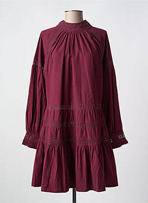 Rochie scurtă croială evazată mâneci lungi violet PETITE MENDIGOTE femeie