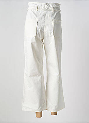 Pantalon 7/8 țesătură poplin mărime normală alb PETITE MENDIGOTE femeie
