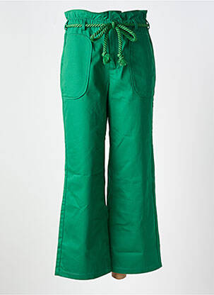 Pantalon 7/8 țesătură poplin mărime normală verde PETITE MENDIGOTE femeie
