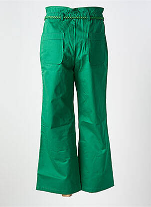 Pantalon 7/8 țesătură poplin mărime normală verde PETITE MENDIGOTE femeie
