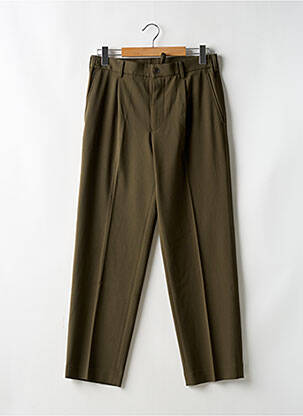 Pantalon chino închidere cu fermoar sub clapetă cu cârlig talie înaltă verde UNIQLO bărbat