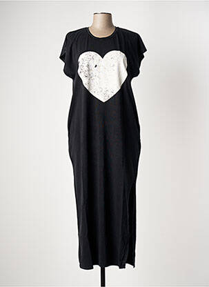 Rochie lungă mâneci scurte mâneci scurte negru FIVE femeie