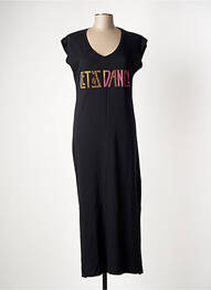 Rochie lungă mâneci scurte mâneci scurte negru NINE TEES femme