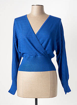 Pulover guler în v mâneci lungi albastru LIU JO femme