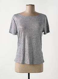 Tricou elasticitate mâneci scurte gri LE BOURGET femme