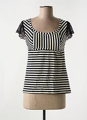 Tricou elasticitate mâneci scurte negru LE BOURGET femeie