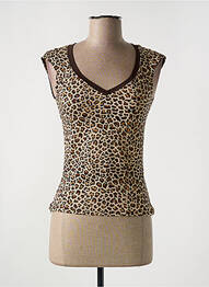 Top elasticitate mâneci scurte maro LE BOURGET femme