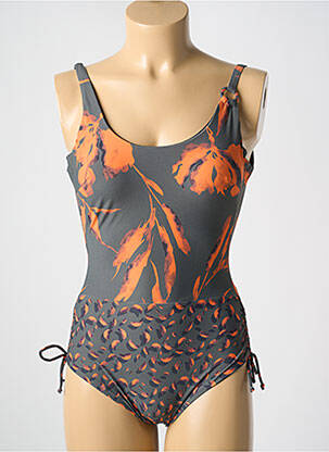 Costum de baie dintr-o singură piesă imprimeu fantezie top sutien modelat gri MIRADONNA femeie