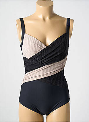 Costum de baie dintr-o singură piesă elasticitate sutien balconet cu decolteu înalt negru MIRADONNA femeie