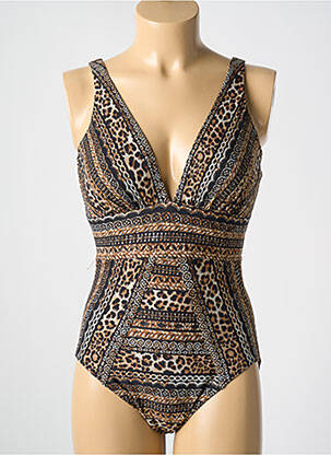 Costum de baie dintr-o singură piesă imprimeu fantezie top sutien modelat maro MIRACLESUIT femeie