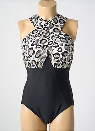 Costum de baie dintr-o singură piesă elasticitate sutien cupe întregi cu decolteu înalt negru MIRACLESUIT femeie
