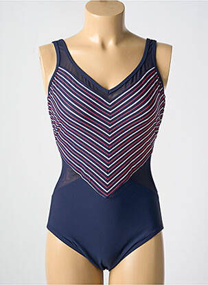 Costum de baie dintr-o singură piesă imprimeu fantezie sutien cupe întregi cu decolteu înalt albastru MIRACLESUIT femeie
